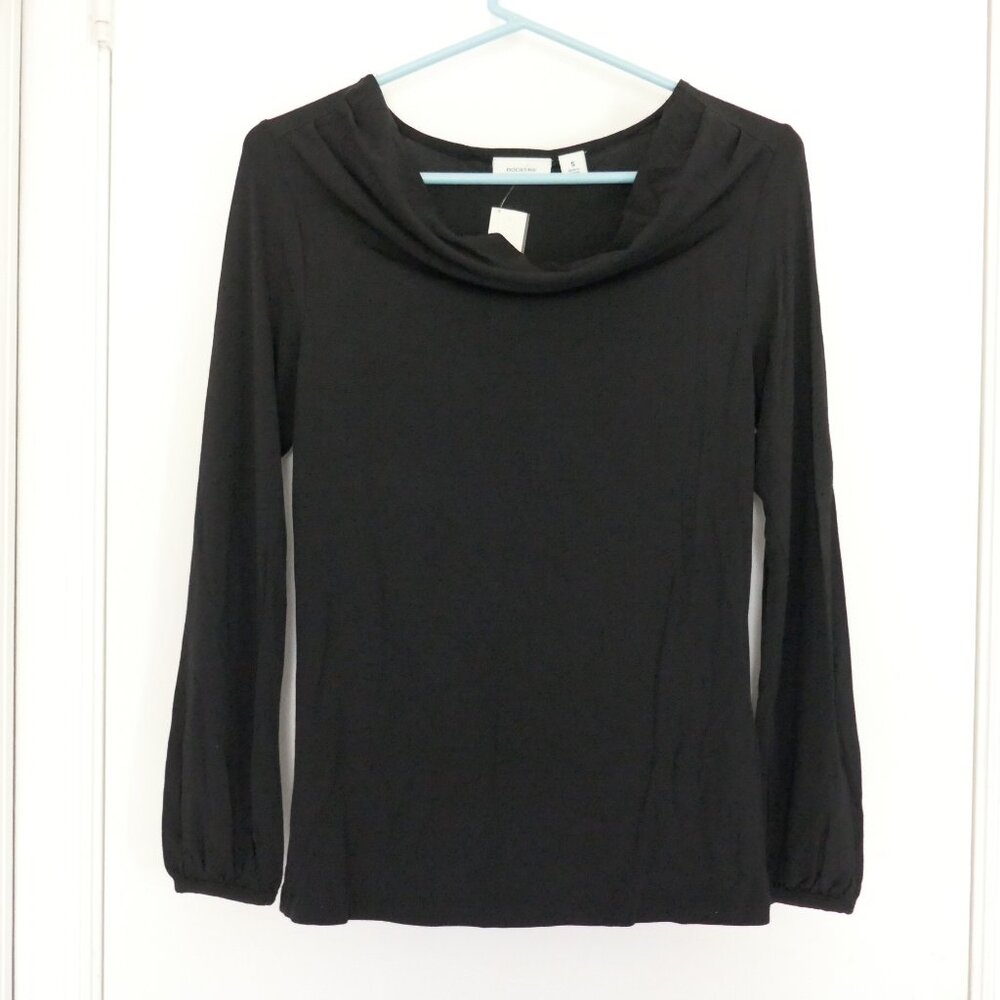 NWT Dockers cowl neck black modal long sleeve shirt size S